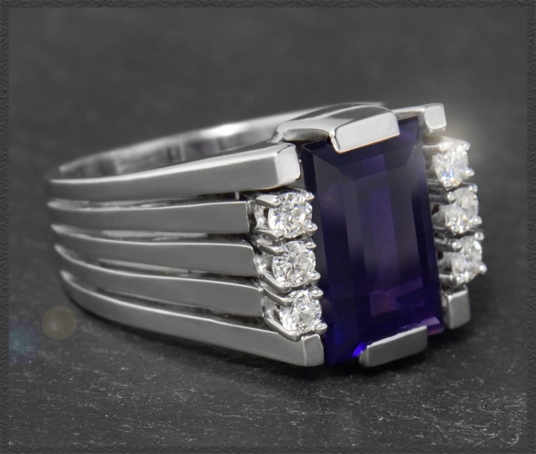 Diamant & Amethyst 4,30ct Cocktail Ring, 585 Gold