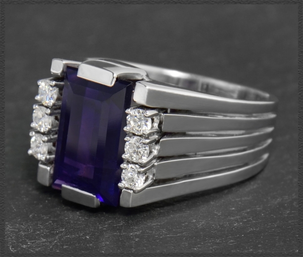 Diamant & Amethyst 4,30ct Cocktail Ring, 585 Gold