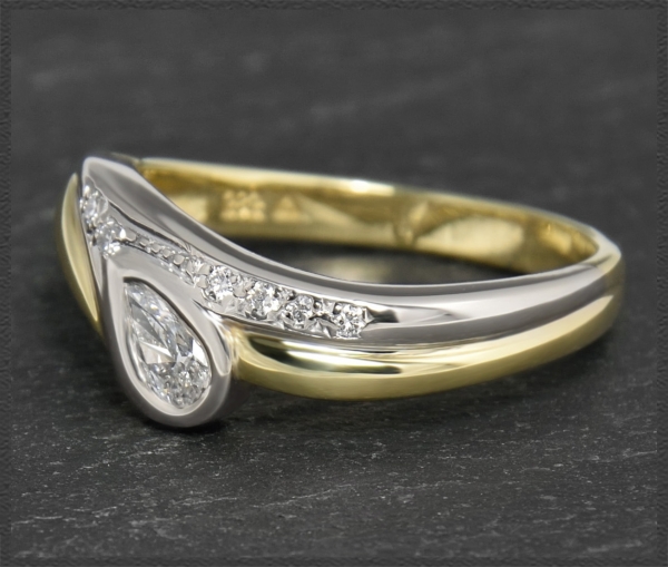 Diamant & Brillant bicolor Gold Ring mit 0,34ct