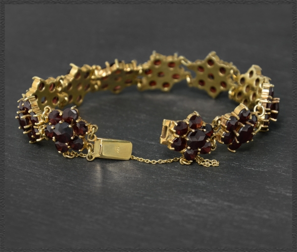 Granat & Gold Damen Armband mit 25ct, Vintage