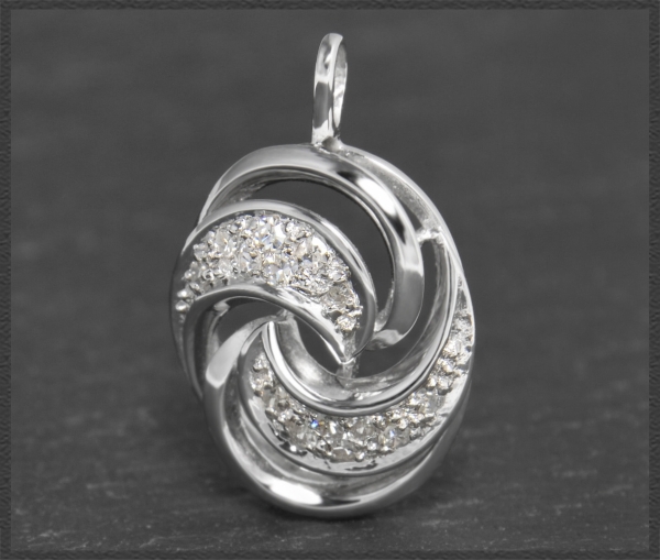 Anhänger aus 585 Weißgold, 0,30ct Diamanten