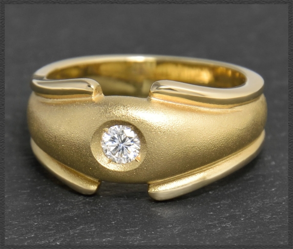 Diamant Ring, 0,15ct Brillant, 585 Gold Bandring