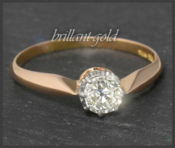 Diamant Ring 0,63ct Altschliff Brillant, Antik um 1900
