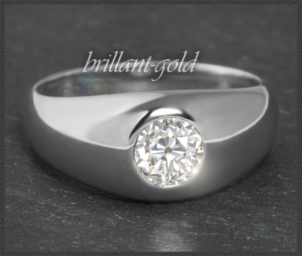 Diamant Ring 0,70ct Altschliff Brillant, 585 Weißgold