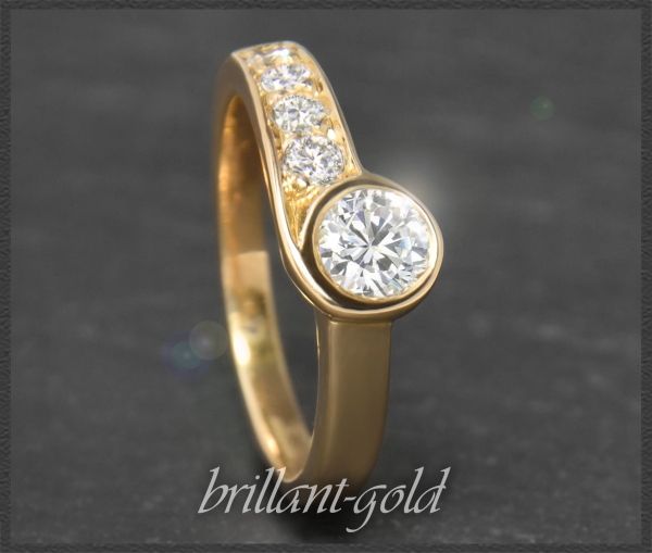 Diamant Ring, 0,73ct Brillanten, 750 Gold, Solitärring