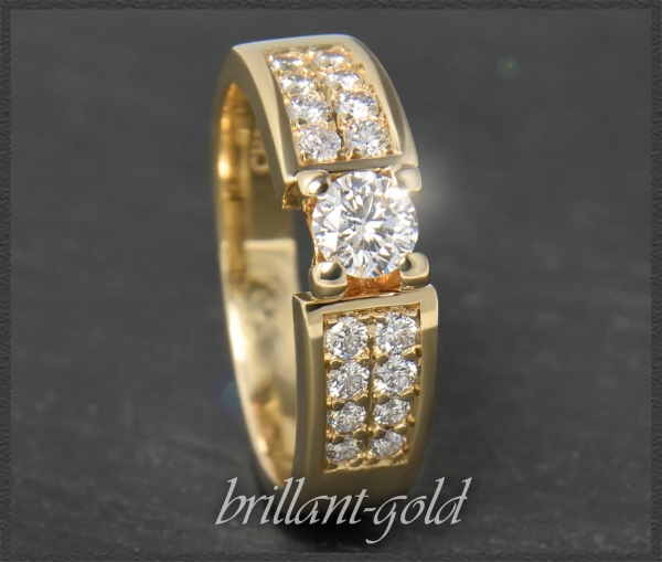 Diamant Gold Ring mit 0,86ct Brillanten, "CHRIST"