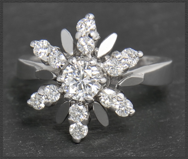 Diamant Ring mit 1,05ct Brillanten, 585 Weißgold