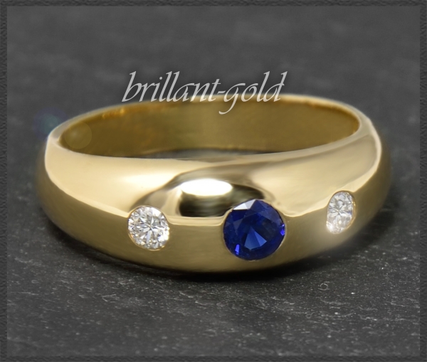 Diamant & Saphir Ring 0,35ct, 750 Gold Allianzring