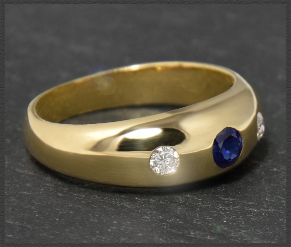 Diamant & Saphir Ring 0,35ct, 750 Gold Allianzring
