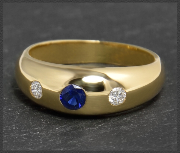 Diamant & Saphir Ring 0,35ct, 750 Gold Allianzring