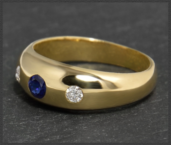 Diamant & Saphir Ring 0,35ct, 750 Gold Allianzring