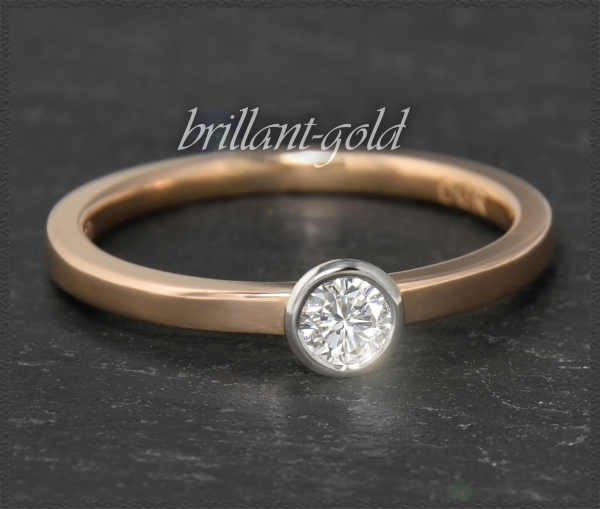 Diamant 750 Gold Ring mit 0,27ct Brillant Solitär