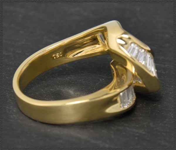 Cocktailring, 3,70ct Lupenrein & River Diamanten, 750 Gelbgold