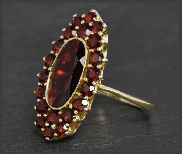 Granat Ring mit 6,30ct aus 585 Gold, Vintage