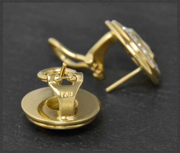 Preview: Saphir & Diamant Ohrringe mit 4,80ct, 750 Gelbgold