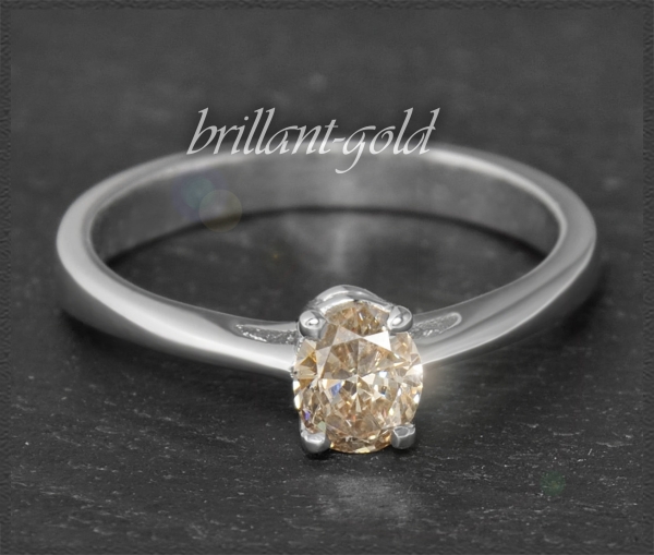 Diamant Solitär Ring 0,50ct, Ovalschliff, 585 Gold