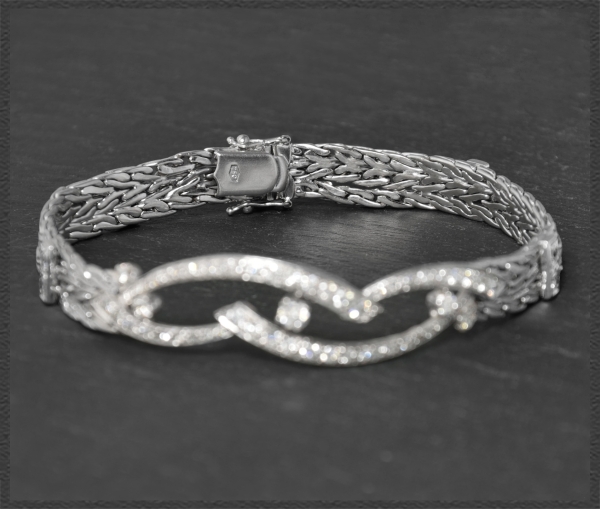 Diamant Armband 3,50ct Brillanten, 750 Gold, Vintage
