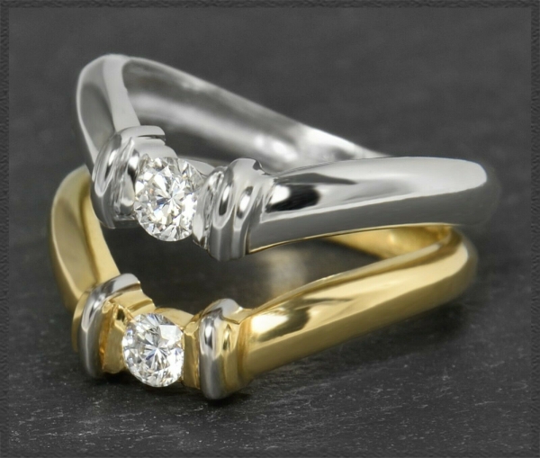 Brillant Ring 0,40ct lupenrein-vvs Diamanten, 585 Gold