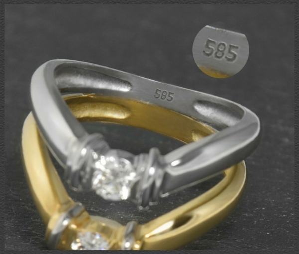 Brillant Ring 0,40ct lupenrein-vvs Diamanten, 585 Gold