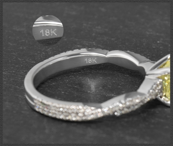 Diamant Ring mit 1,54ct, gelber 1,10ct Solitär, 750 Gold
