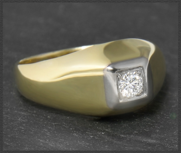 Brillant Ring, lupenrein & River 0,16ct, Gold & Platin