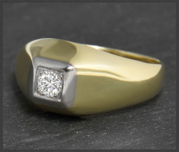 Brillant Ring, lupenrein & River 0,16ct, Gold & Platin