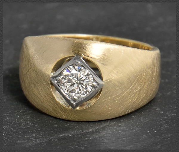 Diamant Ring, 0,35ct Solitär, 585 Gold, Vintage