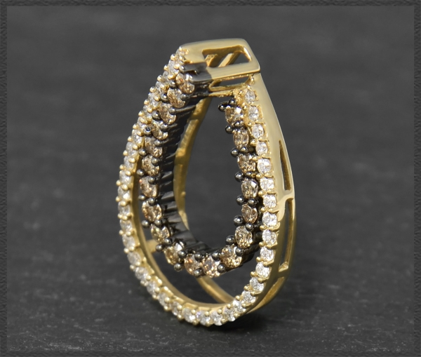Diamant Anhänger Tropfen, 0,70ct Brillanten, 585 Gold