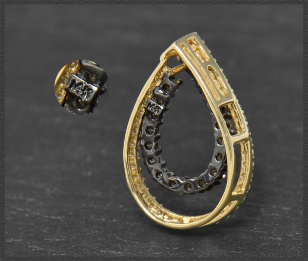 Diamant Anhänger Tropfen, 0,70ct Brillanten, 585 Gold