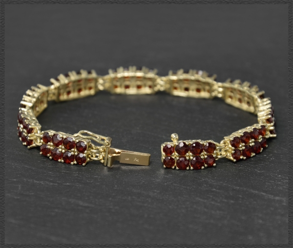 Granat & 333 Gold Armband mit 11ct, Tennisarmband