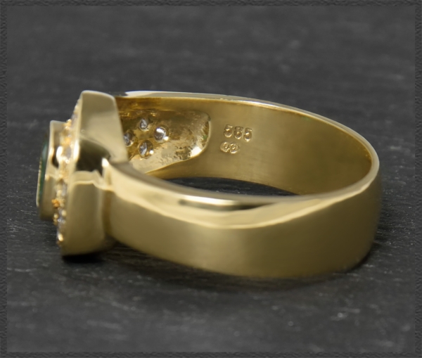 Preview: Diamant & Smaragd Ring mit 1,60ct, 585 Gelbgold