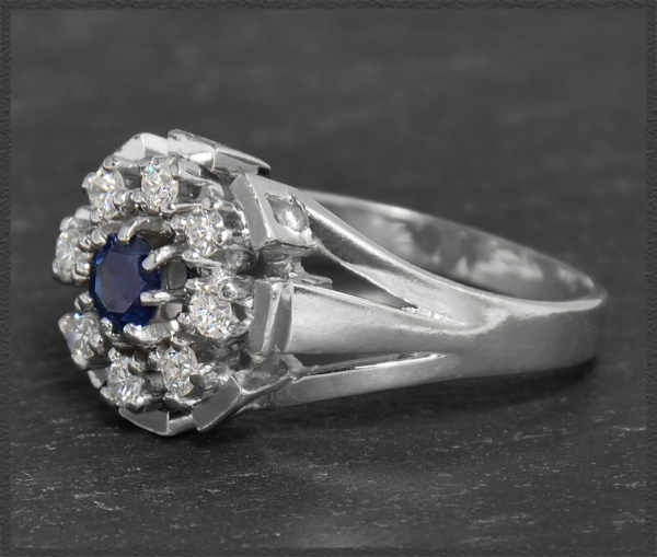 Vintage 0,93ct Saphir & Diamant Ring, 585 Gold