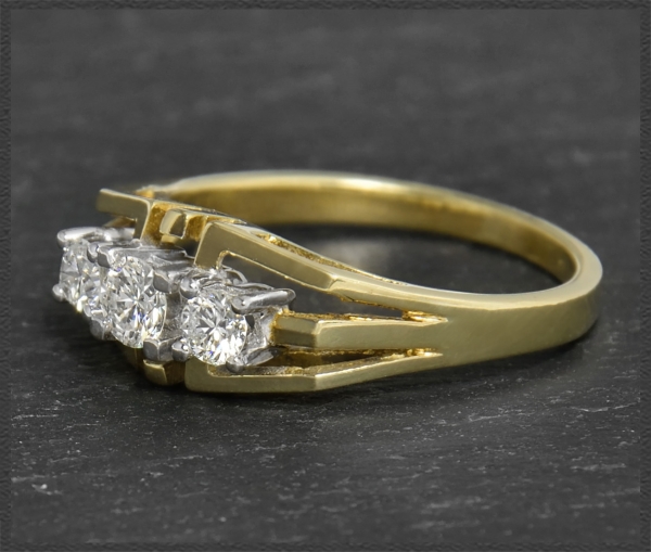 Ring, 0,45ct lupenreine Brillanten, 585 Gold, Vintage