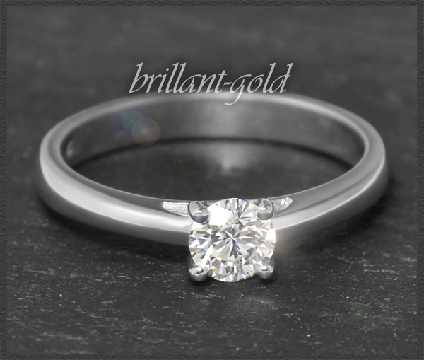 Lupenreiner Diamant Ring, 0,42ct Solitär, 750 Gold