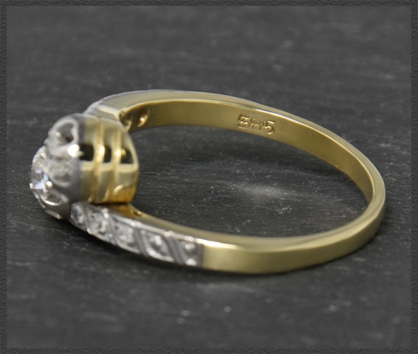 Diamant "toi et moi" Ring mit 1,02ct, 585 Gold & Platin