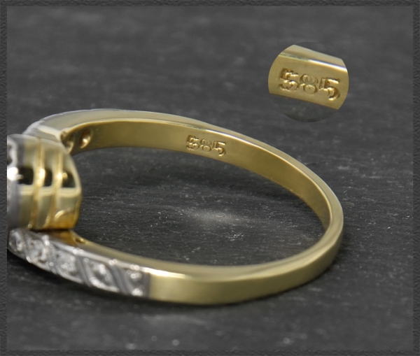 Diamant "toi et moi" Ring mit 1,02ct, 585 Gold & Platin