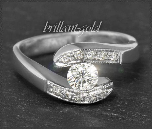 Diamant Ring mit 0,56ct Brillanten, aus Platin