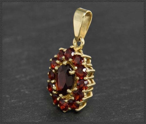 Gold Granat Anhänger mit 1,90ct, 333 Gelbgold