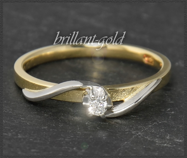 Diamant Ring, 585 Gold, Lupenrein & River Brillant