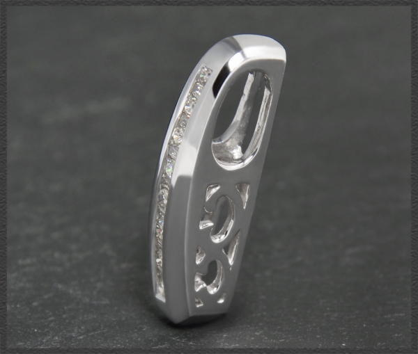 Diamant Anhänger 585 Weißgold; 0,30ct Diamanten