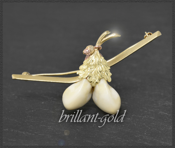 Brosche aus 333 Gold, Grandel Trachtenschmuck