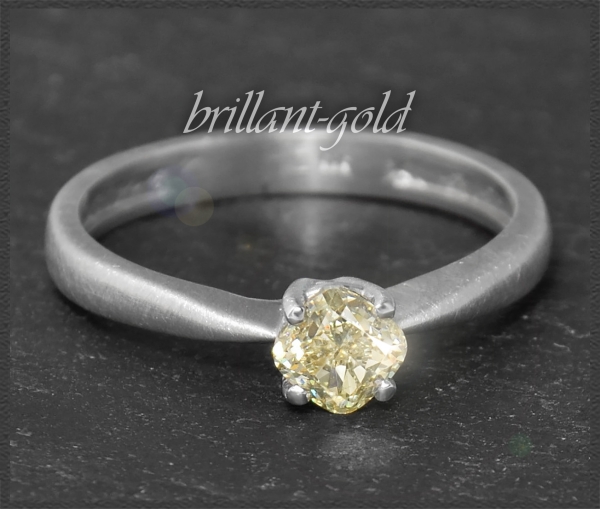 Diamant Ring, 0,62ct Fancy Yellow gelb, 585 Weißgold