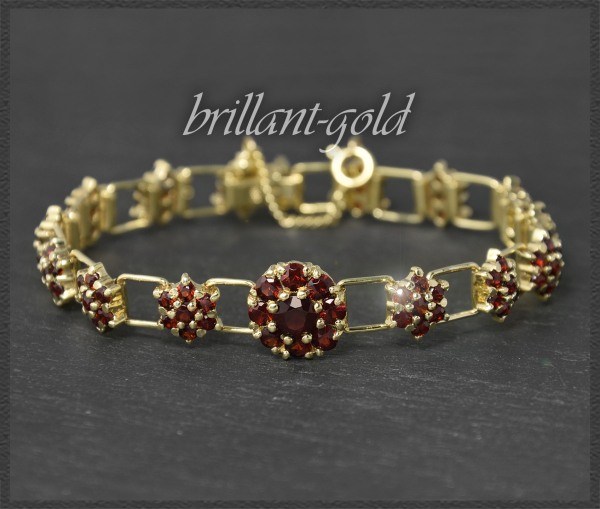 Granat & 585 Gold Armband mit 7,90ct, Vintage