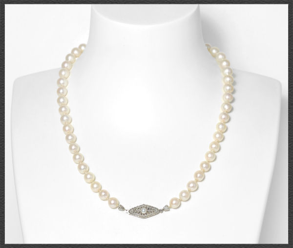 Akoya-Perlen Kette mit 585 Weißgold Verschluss