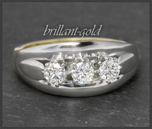 Antik Diamant Ring mit 0,75ct, 585 Gold & Platin