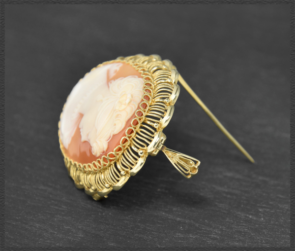 Vintage Anhänger/ Brosche mit Kamee Gemme