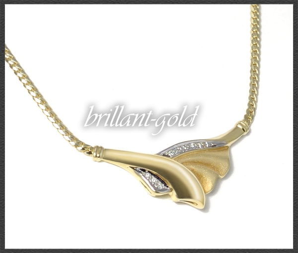 Diamant Collier mit 0,13ct Brillanten, 585 Gold Kette