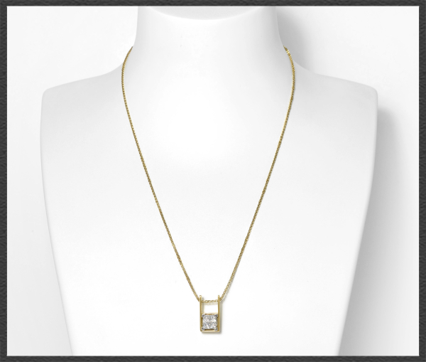 Diamant Collier mit 1,15ct, 585 Gelbgold Kette & Anhänger