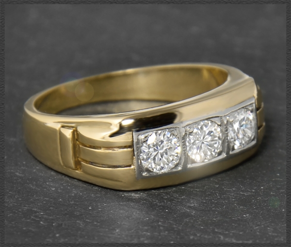 Ring mit 0,75ct Brillanten, Vintage um 1950, 750 Gold