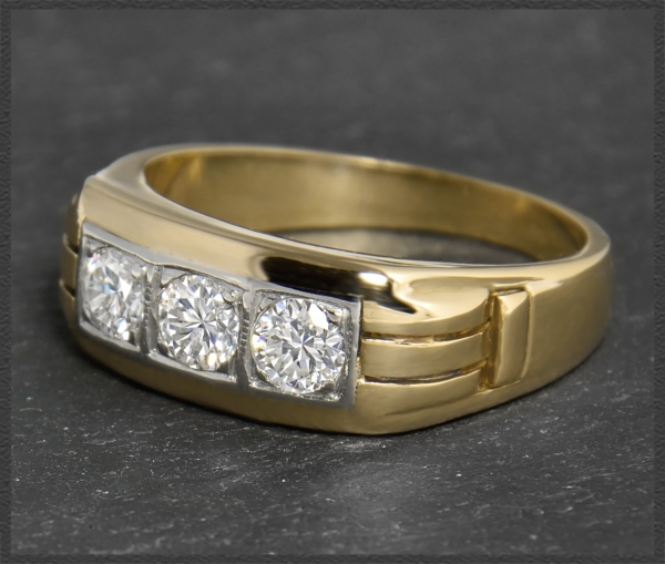 Ring mit 0,75ct Brillanten, Vintage um 1950, 750 Gold